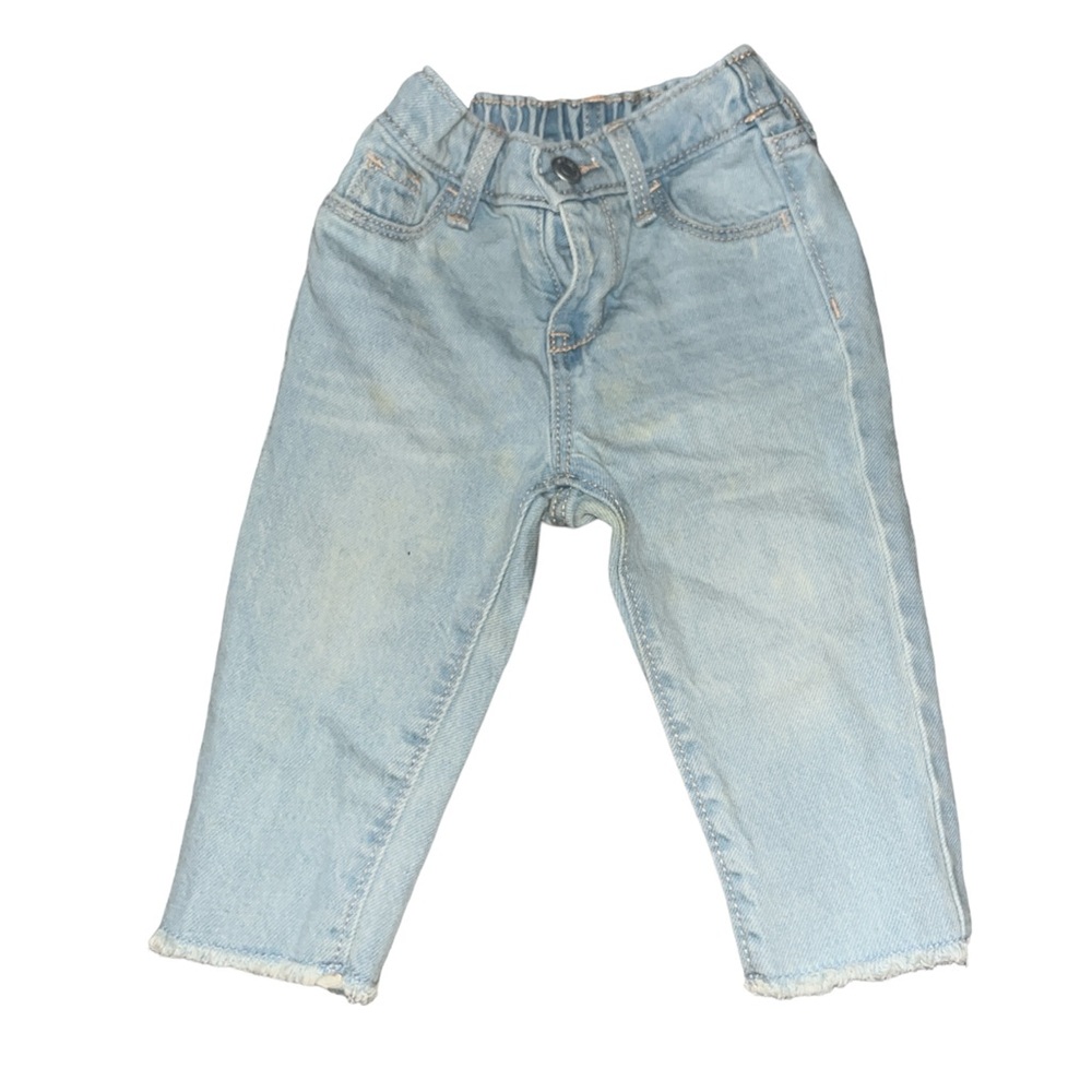 Old navy baby girl jeans with frayed hem size 6-12 months